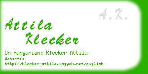 attila klecker business card